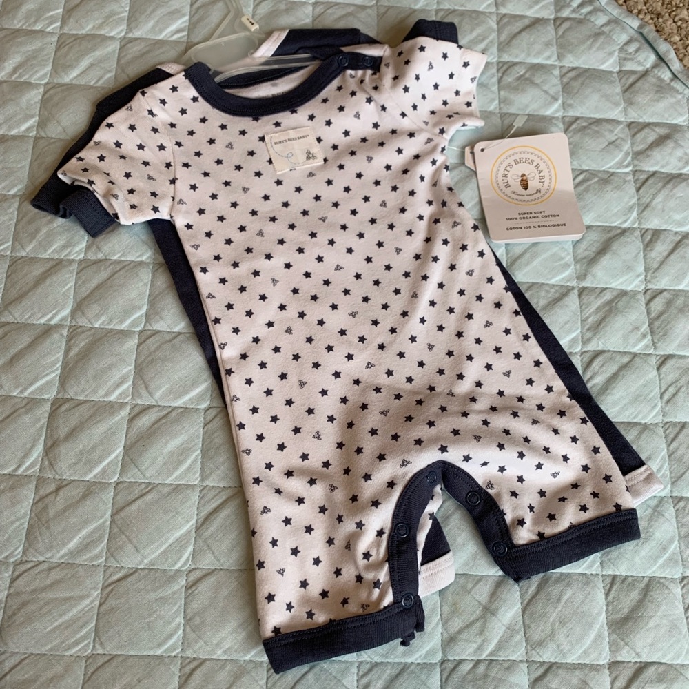 NWT burts bees organic cotton set of two 3-6m